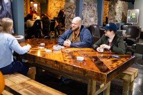 Samuel T Weston during a mixer at FilmQuest 2022.