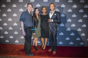 Director Nathan Apffel alongside his mother, uncle and cousin Tiffany Alvord.