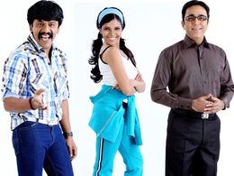 Upendra Limaye, Pushkar Shrotri, and Mukta Barve in Badam Rani Gulam Chor (2012)