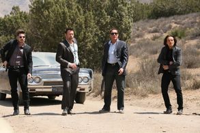 Jean-Claude Van Damme, Grant Bowler, Josh Henderson, and Daniele Favilli in Swelter (2014)