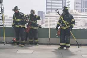 Jason George, Danielle Savre, and Barrett Doss in Station 19 (2018)