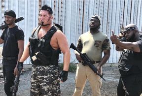 On the set of ‘Lowlives’ as Soldier John