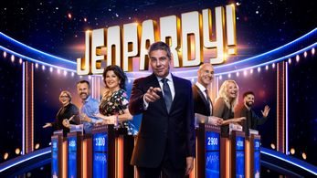 Mark Levengood, Mikael Tornving, Hanna Dorsin, and Stefan Holm in Jeopardy! (1991)