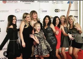 Cast of Remember Me at the 168!Film Project.. Alyvia Alyn Lind, Hana Hayes, Savannah Lathem producer Beverly Warren, Dir