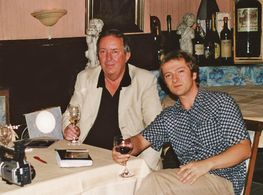 with Vadim Glowna, filming PASSION & POETRY - THE BALLAD OF SAM PECKINPAH (Berlin, 2004)