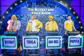 Boobay, Pepita Curtis, Ian Red, and Super Tekla in Family Feud Philippines (2022)