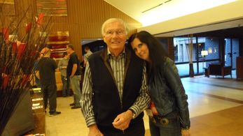 Friends Actor Adam West (Batman) & Helen Darras (Associate Producer on Adam's Film Biography) photographed by Fred Wostb