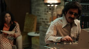 Sebastian Maniscalco and Tayla Parx in Spinning Gold (2023)