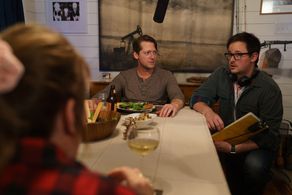 Alexander Jeffery and Rex Austin Barrow on the set of Daisy.