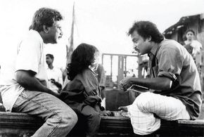 Bhanupriya, Rajinikanth, and Mani Ratnam in Thalapathi (1991)