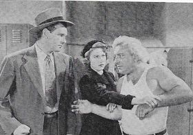 Gorgeous George, Audrey Long, and Robert Rockwell in Alias the Champ (1949)