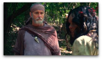 Jeffrey Combs and Renata Walsh in Age of Stone and Sky: The Sorcerer Beast (2021)