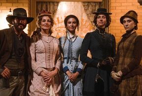 Emma Malouff portrays Mary Abel Dutton (Far Right),alongside Dawn Olivieri as Claire Dutton (Right),Isabel May as Elsa