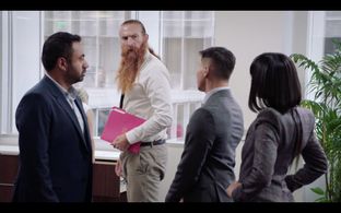 Kal Penn, Bertrand-Xavier Corbi, Joel Kim Booster, and Poppy Liu in Sunnyside: Mondale (2019)