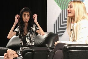 Justine Ezarik and Lizzie Velasquez at an event for A Brave Heart: The Lizzie Velasquez Story (2015)