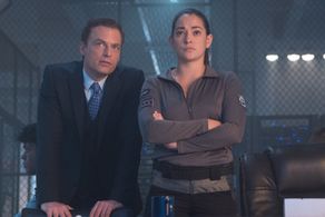 Justin Kirk and Natalie Martinez in APB (2017)