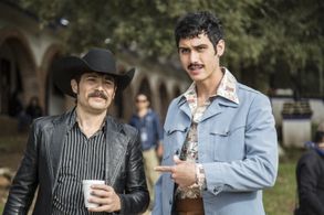 on the set of MI PADRINO hector kotsifakis/ alejandro speitzer