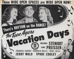Noel Neill, June Preisser, Freddie Stewart, and Jerry Wald in Vacation Days (1947)