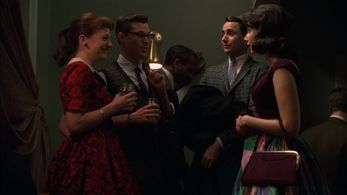 Elisabeth Moss, John Patrick Jordan, Vincent Kartheiser and Alison Brie on MAD MEN
