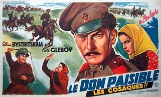 Elina Bystritskaya and Pyotr Glebov in Quiet Flows the Don (1957)