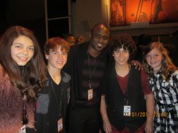 Bryce Hitchcock, Justin Tinucci, Wayne Brady, sam lant and abigail hargrove at Gibson Amphitheater at Universal Studios 