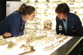 Emily Deschanel and Eric Millegan in Bones (2005)