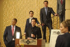 Jonathan Silverman, Sharif Atkins, Matt Bomer, and Tim DeKay in White Collar (2009)