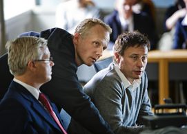 Michael Nyqvist and Niels Arden Oplev in The Girl with the Dragon Tattoo (2009)