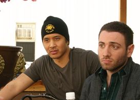 Johnny Asuncion and Hrach Titizian from the set of FLOAT