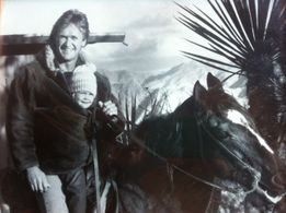 Riding Raider with daughter, Erika