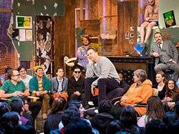 Colin Quinn, Chris Gethard, Shannon O'Neill, and Jamie Casbon in The Chris Gethard Show (2015)