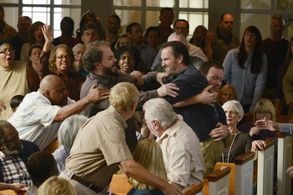 James Tupper, Kevin Sizemore, Kathleen Munroe, and Matthew Cornwell in Resurrection (2013)