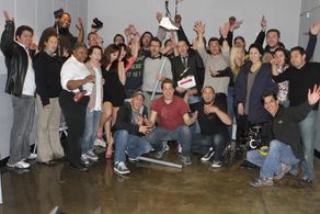 Romuald boulanger, Stephane Marelli with R-Lines's crew