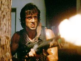 Sylvester Stallone and David Morrell in First Blood (1982)