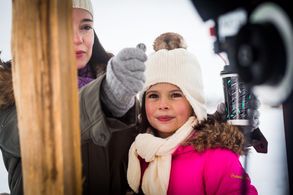 On location for Love Always, Santa