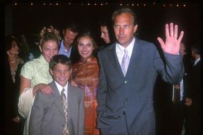 Kevin Costner, Annie Costner, Joe Costner, and Lily Costner at an event for For Love of the Game (1999)