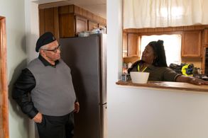 Leo V. Finnie III and Yamaneika Saunders in Life & Beth (2022)