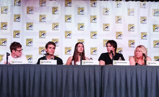 Julie Plec, Ian Somerhalder, Paul Wesley, Zach Roerig, and Nina Dobrev at an event for The Vampire Diaries (2009)