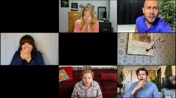 Kyle Shepard, Christina Johnson, Tim Wan, and Sarah Seibold in Murder Has Joined the Meeting (2020)