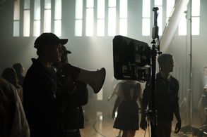 Kyle Misak on the set of 