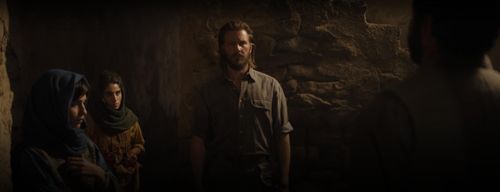 Still of Leem Lubany, Noor Razooky, and Bill Heck in The Old Man