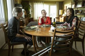 Pooneh Hajimohammadi, Elisabet Johannesdottir, and Felipe Castro in A Fleeting Encounter (2022)