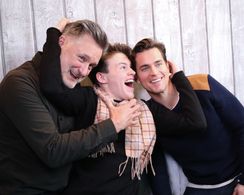 Bill Pullman, Matt Bomer, and Josh Wiggins at an event for Walking Out (2017)