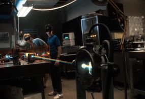 Val Kilmer, Gabriel Jarret, and Robert Prescott in Real Genius (1985)