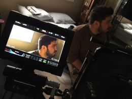 on the set of Shadow Boxing