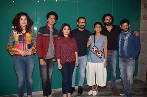 Aamir Khan, Kiran Rao, Meher Vij, Raj Arjun, Advait Chandan, Zaira Wasim, and Tirth Sharma