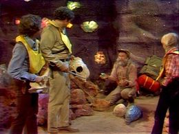 Kathy Coleman, Walker Edmiston, Wesley Eure, and Spencer Milligan in Land of the Lost (1974)