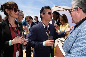 Nicole Hansen and Kayvan Mashayekh at Family Film Lunch at The Members Club during the 72nd Cannes Film Festival on 16 M