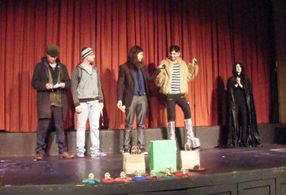 Accepting Awards for Best Editing and Best Cinematography at Guignol Fest