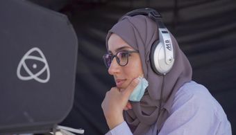 Nahla Al Fahad on set Directing her upcoming feature film 2020-2021